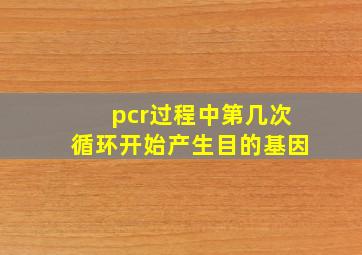 pcr过程中第几次循环开始产生目的基因