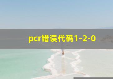 pcr错误代码1-2-0