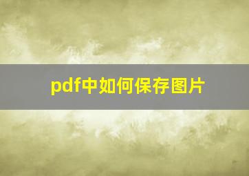 pdf中如何保存图片