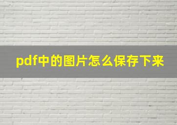 pdf中的图片怎么保存下来