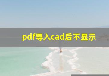 pdf导入cad后不显示