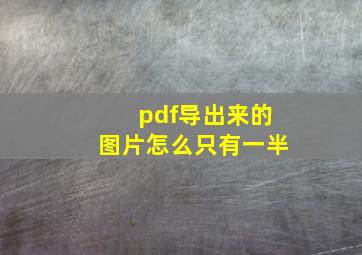 pdf导出来的图片怎么只有一半