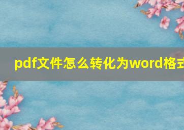 pdf文件怎么转化为word格式