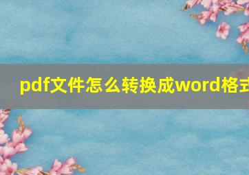 pdf文件怎么转换成word格式