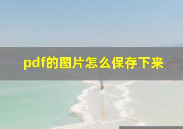 pdf的图片怎么保存下来