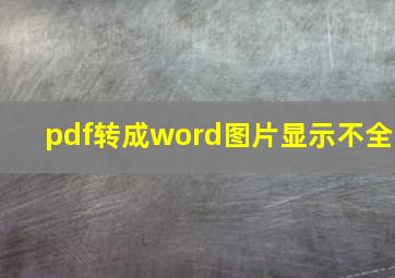 pdf转成word图片显示不全