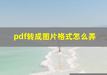 pdf转成图片格式怎么弄