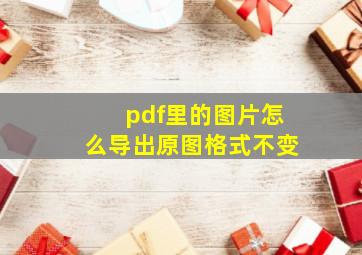 pdf里的图片怎么导出原图格式不变