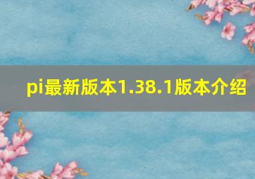 pi最新版本1.38.1版本介绍