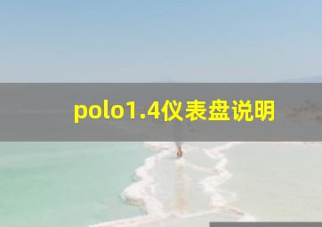 polo1.4仪表盘说明