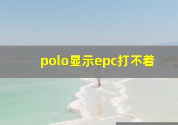 polo显示epc打不着