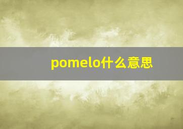 pomelo什么意思