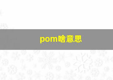 pom啥意思