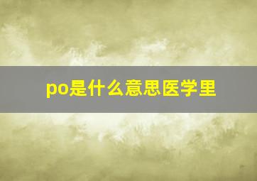 po是什么意思医学里