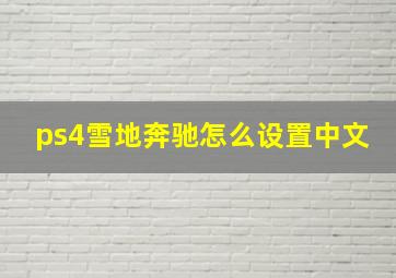 ps4雪地奔驰怎么设置中文