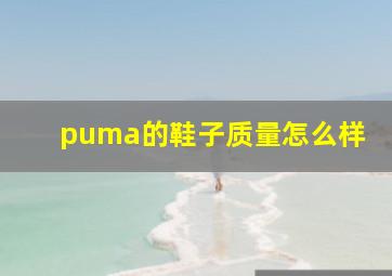 puma的鞋子质量怎么样