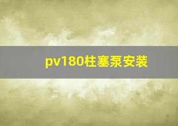 pv180柱塞泵安装