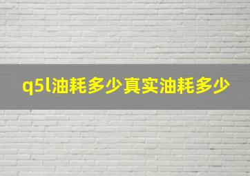 q5l油耗多少真实油耗多少