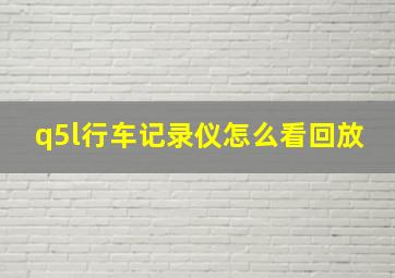 q5l行车记录仪怎么看回放