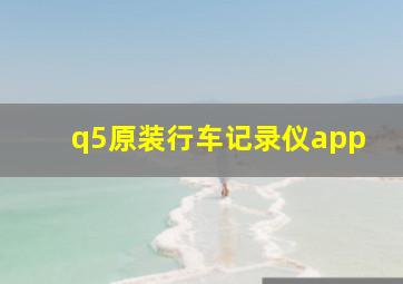 q5原装行车记录仪app