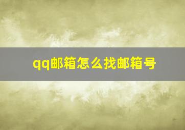 qq邮箱怎么找邮箱号