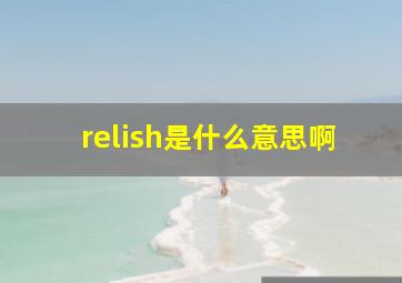 relish是什么意思啊