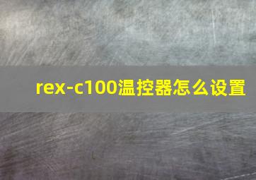 rex-c100温控器怎么设置