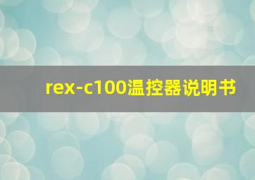 rex-c100温控器说明书