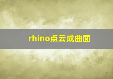 rhino点云成曲面