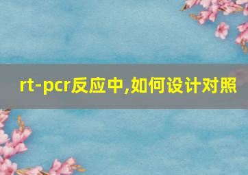 rt-pcr反应中,如何设计对照