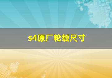 s4原厂轮毂尺寸