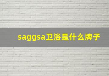 saggsa卫浴是什么牌子