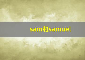 sam和samuel