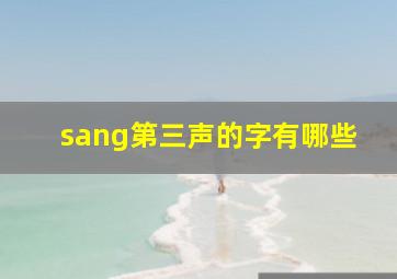 sang第三声的字有哪些