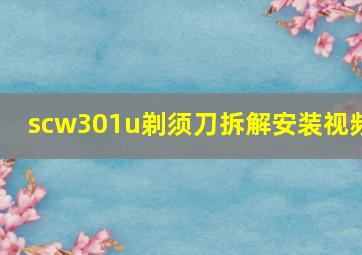 scw301u剃须刀拆解安装视频