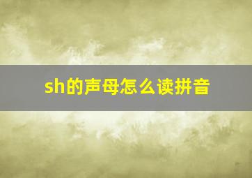 sh的声母怎么读拼音