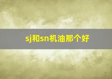 sj和sn机油那个好