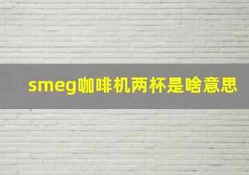 smeg咖啡机两杯是啥意思