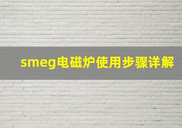 smeg电磁炉使用步骤详解