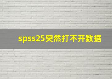 spss25突然打不开数据