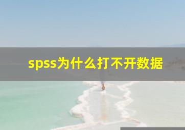 spss为什么打不开数据