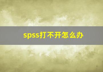 spss打不开怎么办