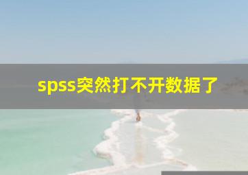 spss突然打不开数据了