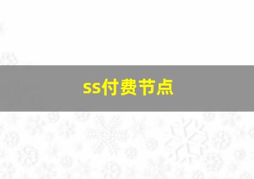 ss付费节点