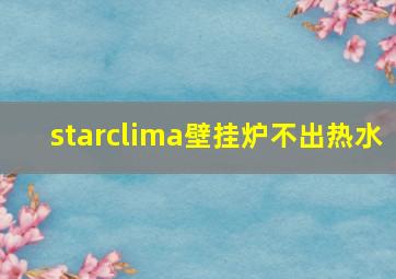 starclima壁挂炉不出热水