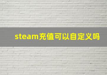 steam充值可以自定义吗