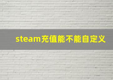 steam充值能不能自定义