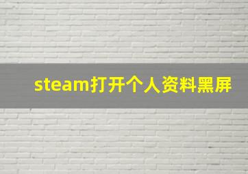 steam打开个人资料黑屏