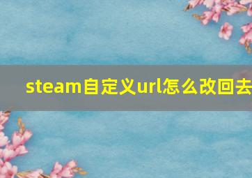 steam自定义url怎么改回去