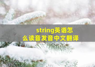 string英语怎么读音发音中文翻译